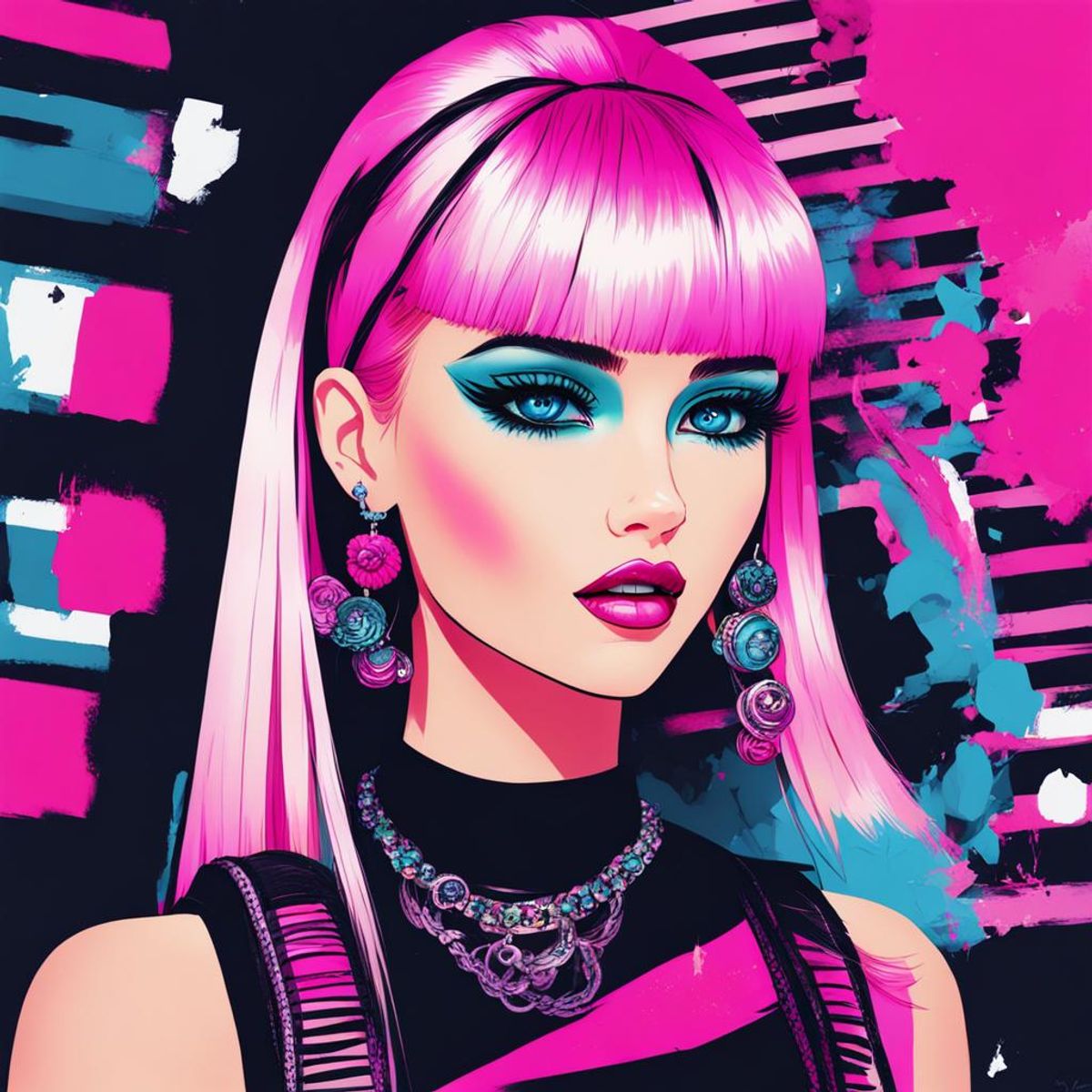 Barbie Girl Manga Punky Beautiful Colors Beautiful Artwork Design Sensual Art Digital Art