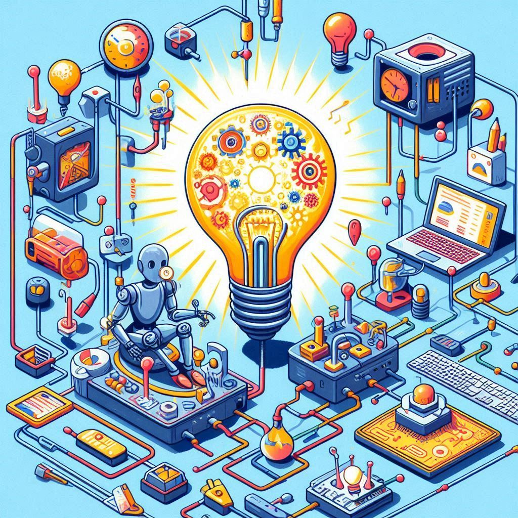 "How AI Works" in the Style of Rube Goldberg 2