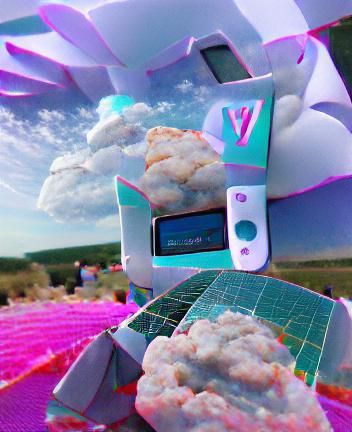 vibing out in the middle of nowhere with dreamcore clouds and vaporwave aesthetic with dreamcrore vibs 8K 3D