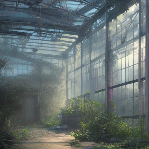 Abandoned greenhouse   by @cheesepuff 