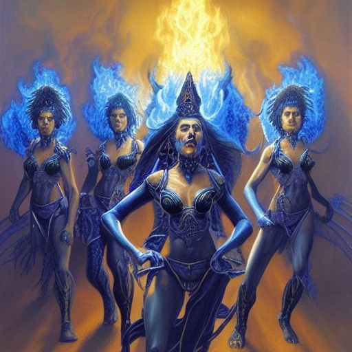 Nymphs of blue flame