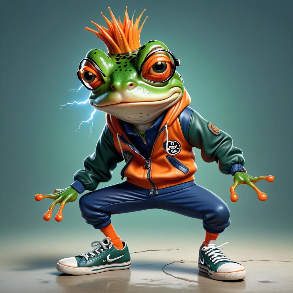 Punk-Styled Frog - AI Generated Artwork - NightCafe Creator