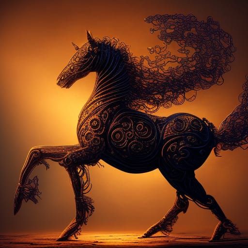 nightmare horse  by @CloudyCat