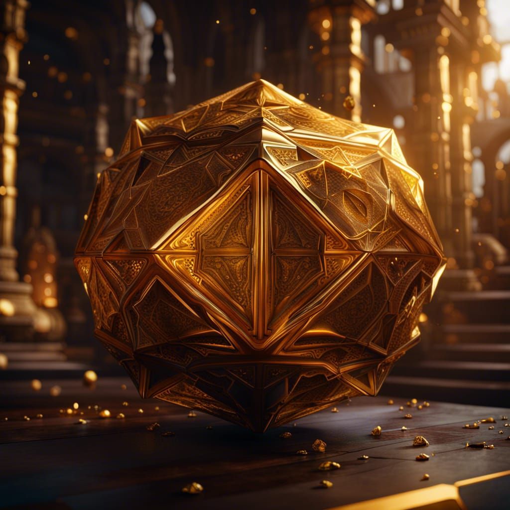 a golden dodecahedron - AI Generated Artwork - NightCafe Creator