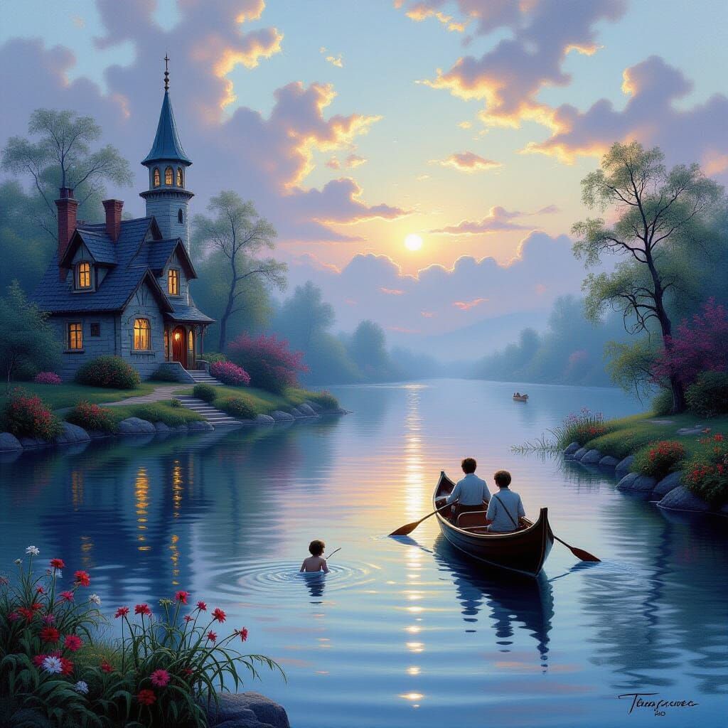 Dog Rescues Child from Drowning in Ethereal Style