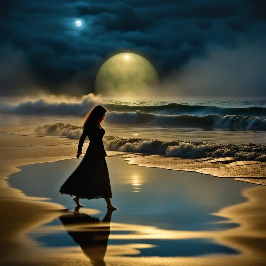 she simpered and wailed into the shadowy eerie foggy night waves of reflections by artistic dorpist photographer "verbos...