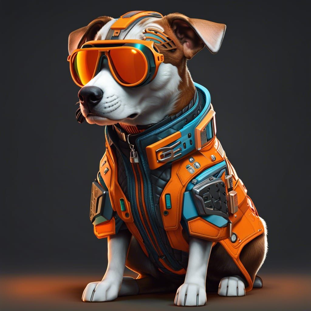 Cyberpunk Dog - AI Generated Artwork - NightCafe Creator