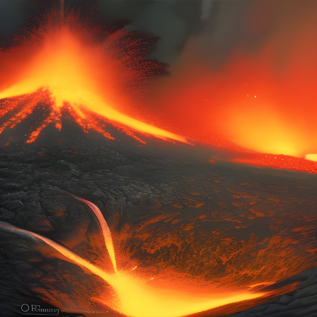 Erupting Volcano - AI Generated Artwork - NightCafe Creator