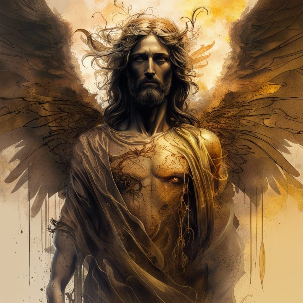 Jesus christ with wings   by @DevilsN