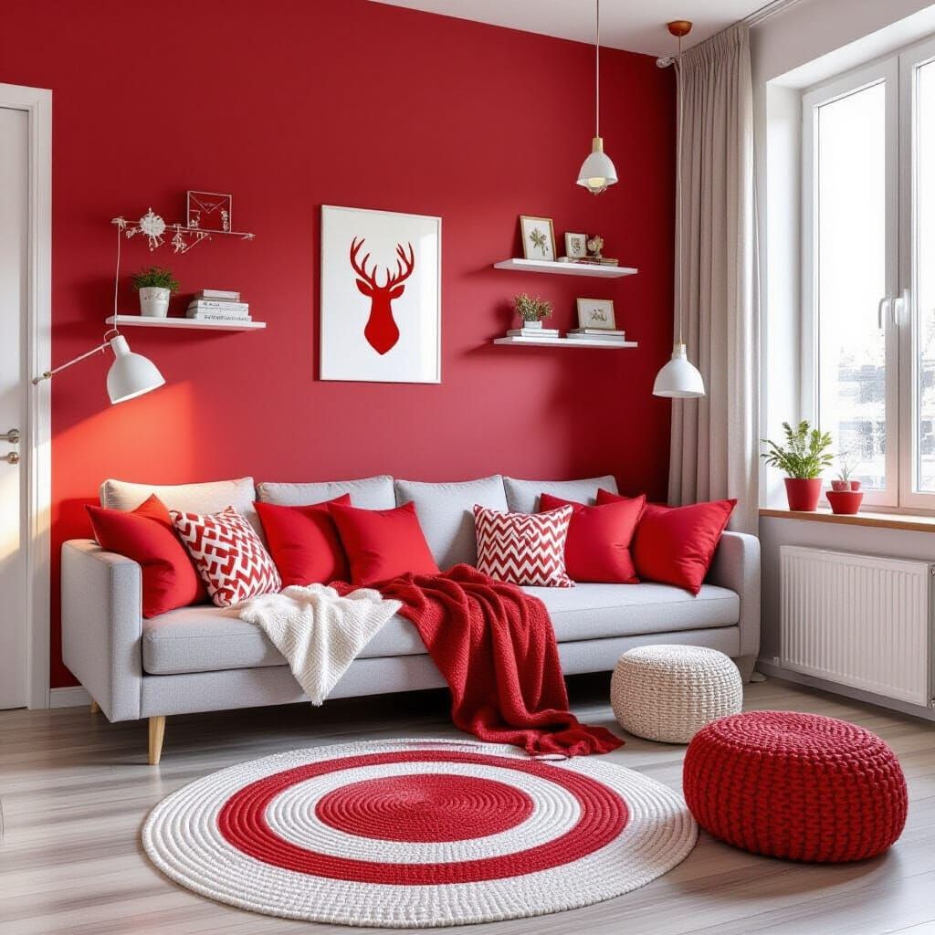 Modern Red and White Children's Room Design