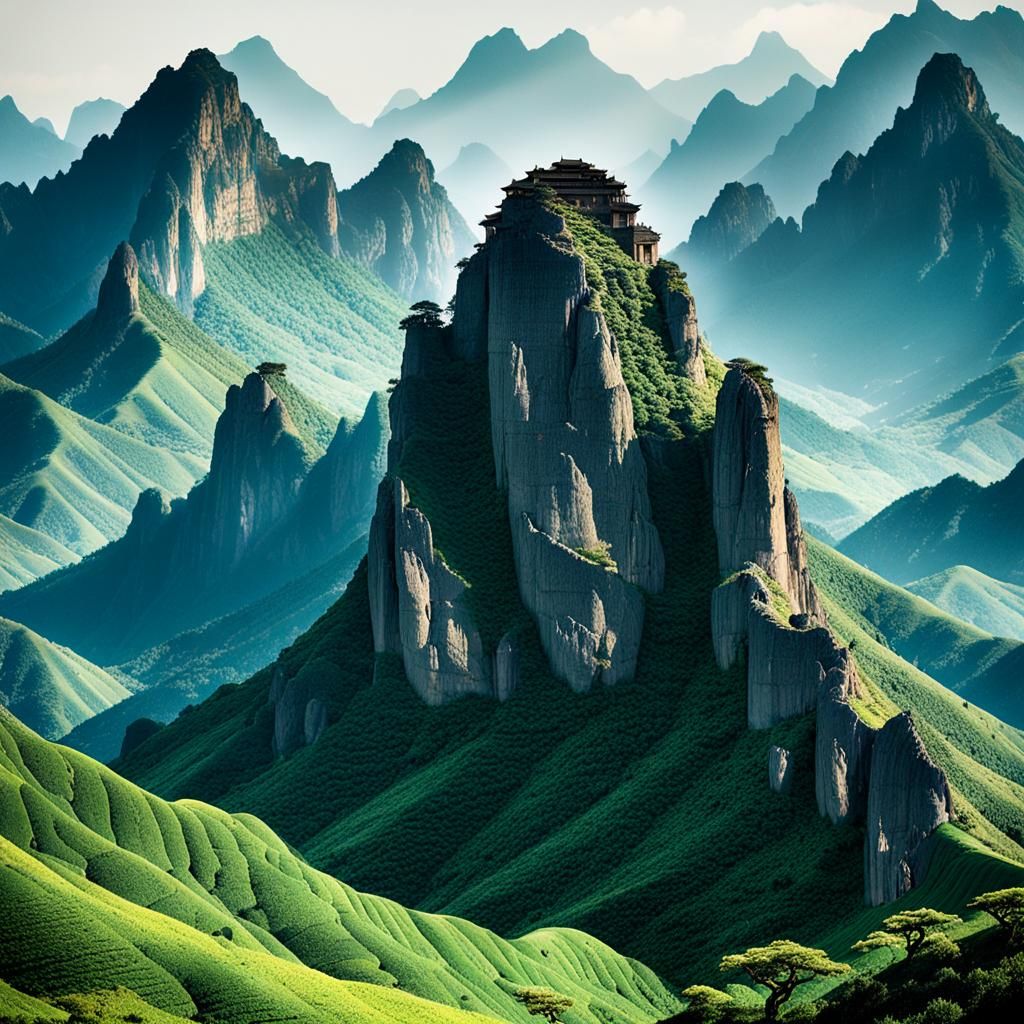 Indigenous Festival with Waterfall in Anime Style