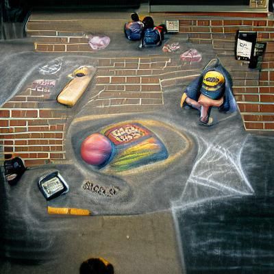 The year 2006 nostalgic chalk art