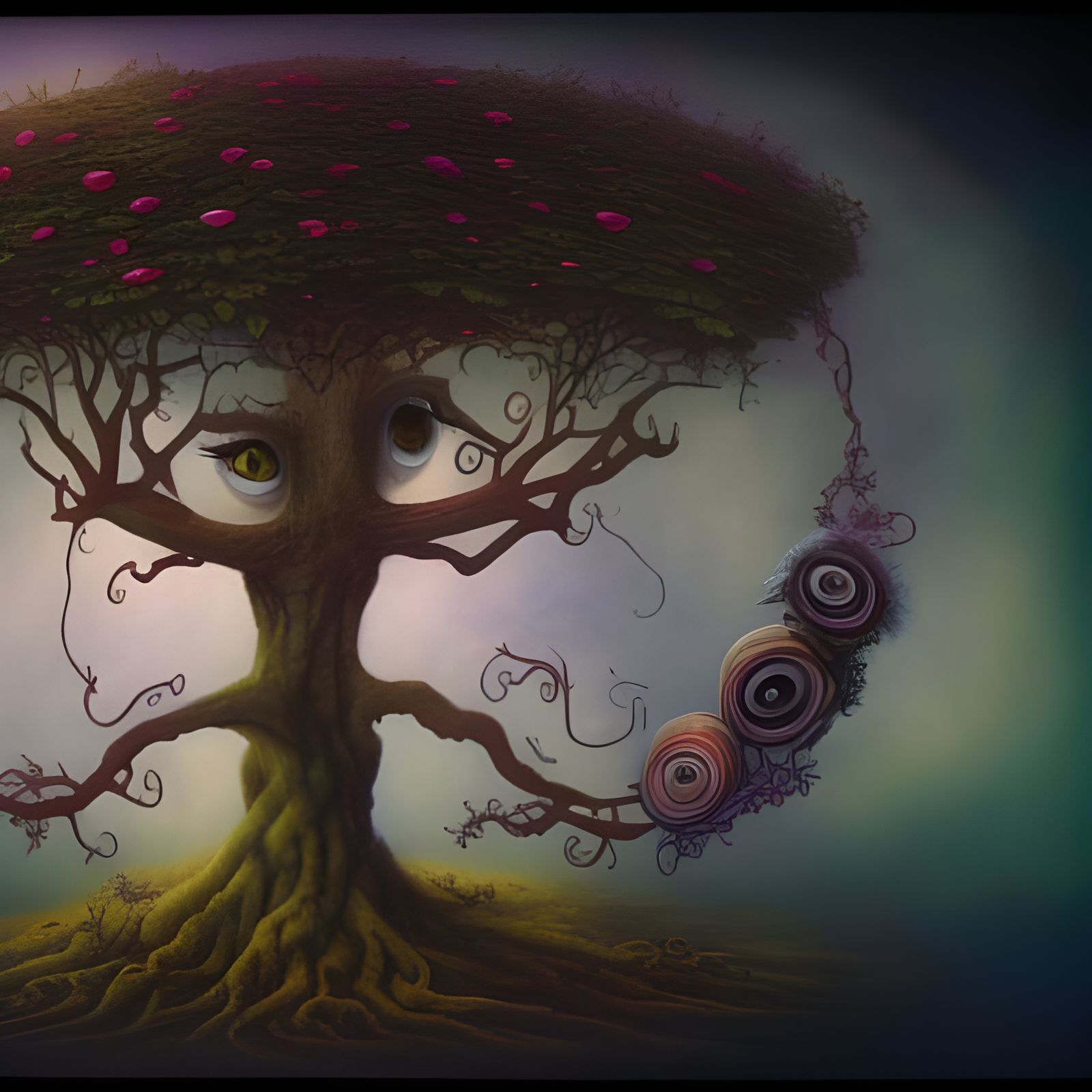 I Spy With My Big Eye - Surreal Tree AI Art @Zazzle @Society...