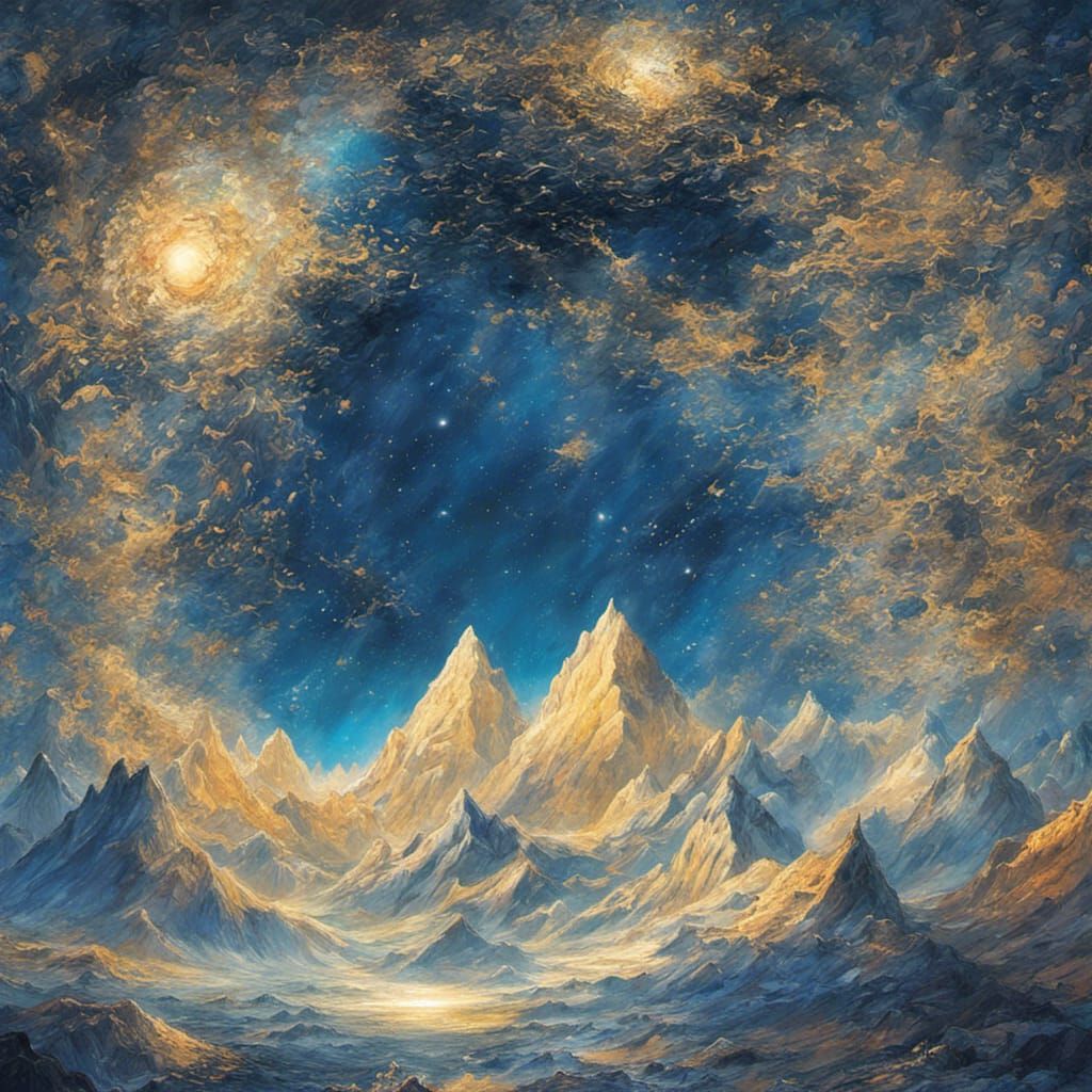 Above a distant continent, the sky is a brilliant azure, res...