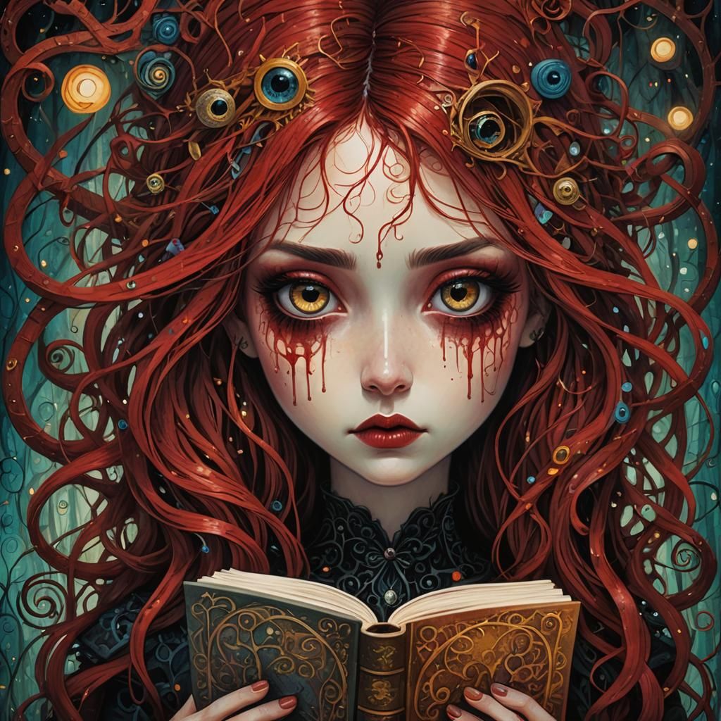 Close-up Portrait Epic Masterpiece Maximalist Mysterious Mag...