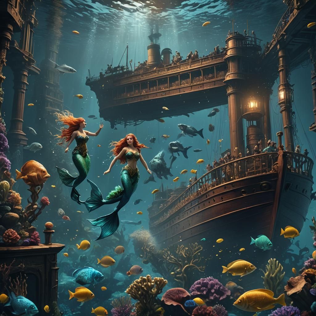 Mermaids ship - AI Generated Artwork - NightCafe Creator