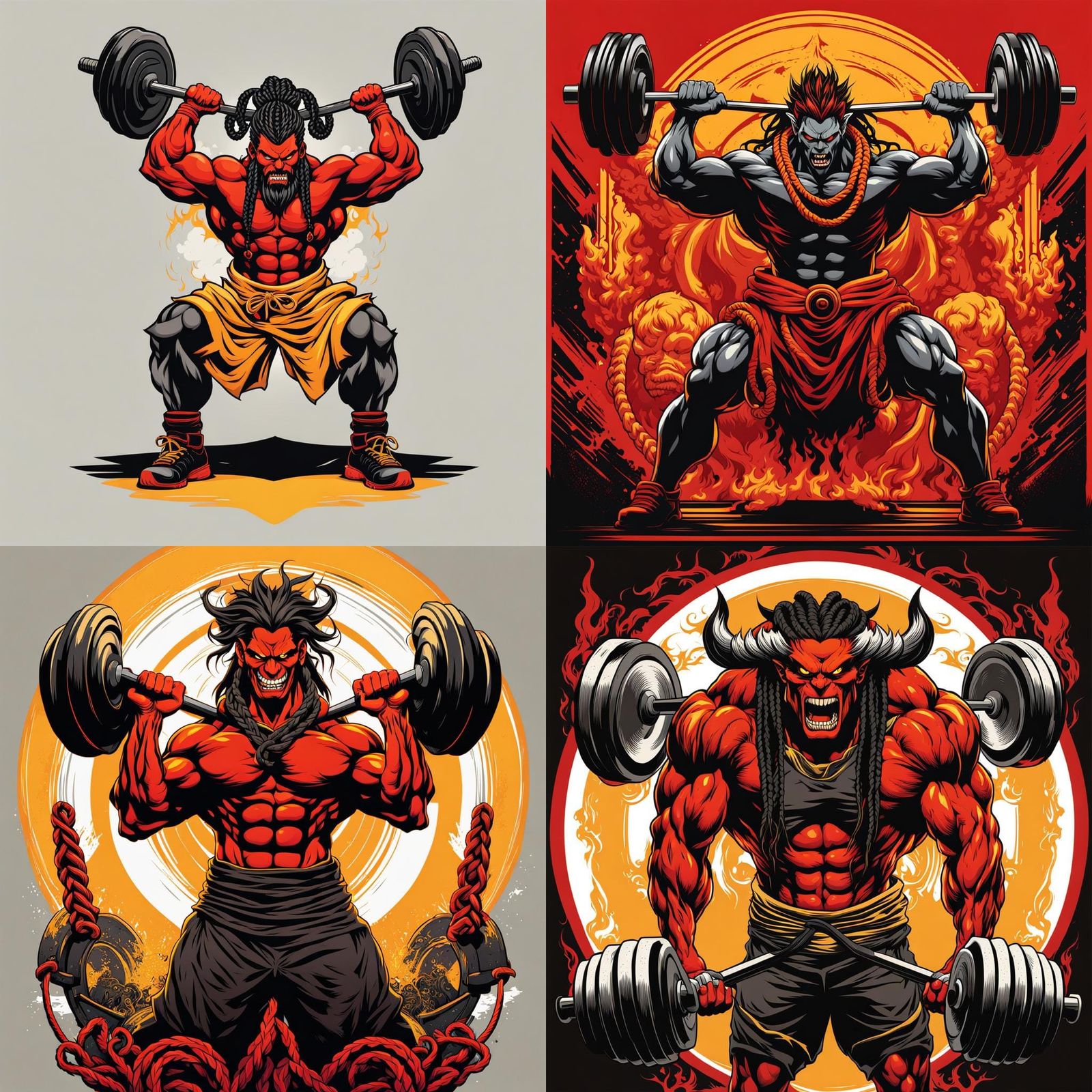 highly detailed anime style vector image of a demonic figure...