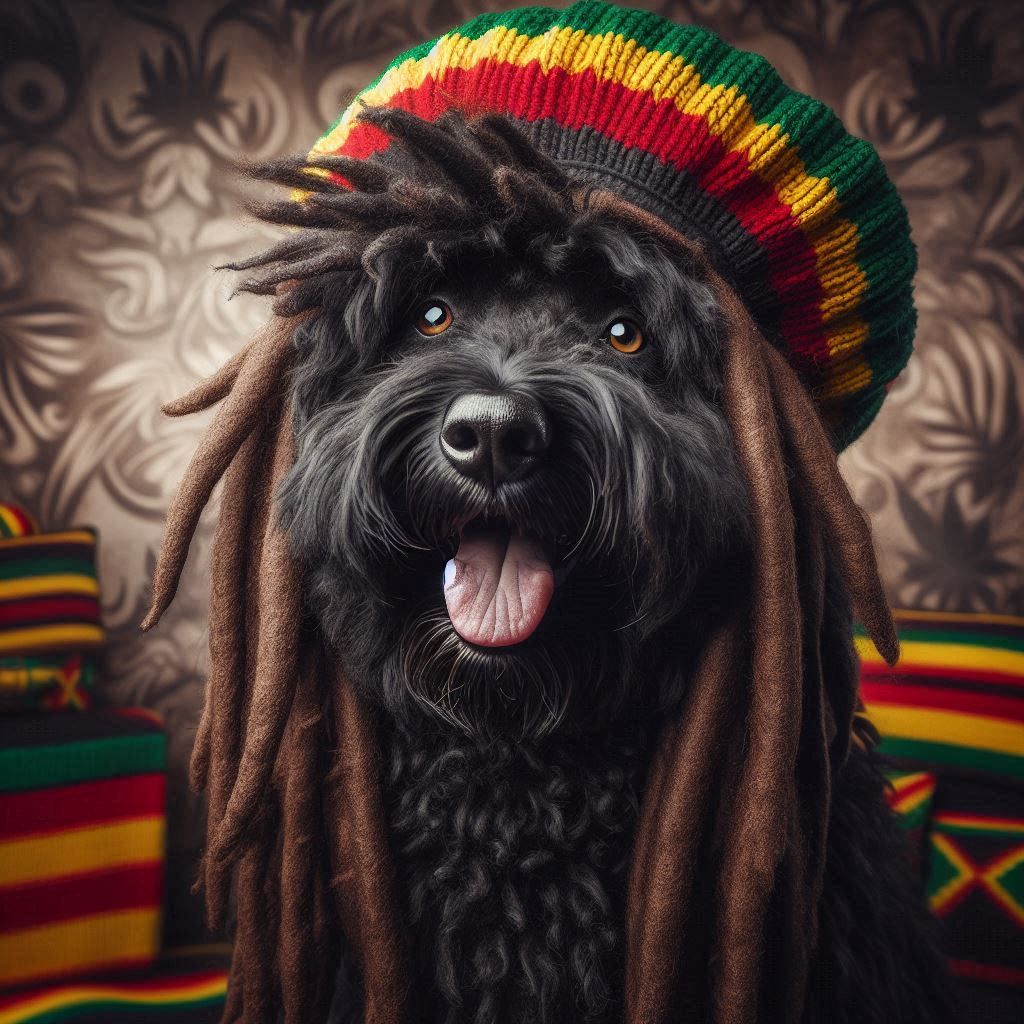 Rasta reggae dog.