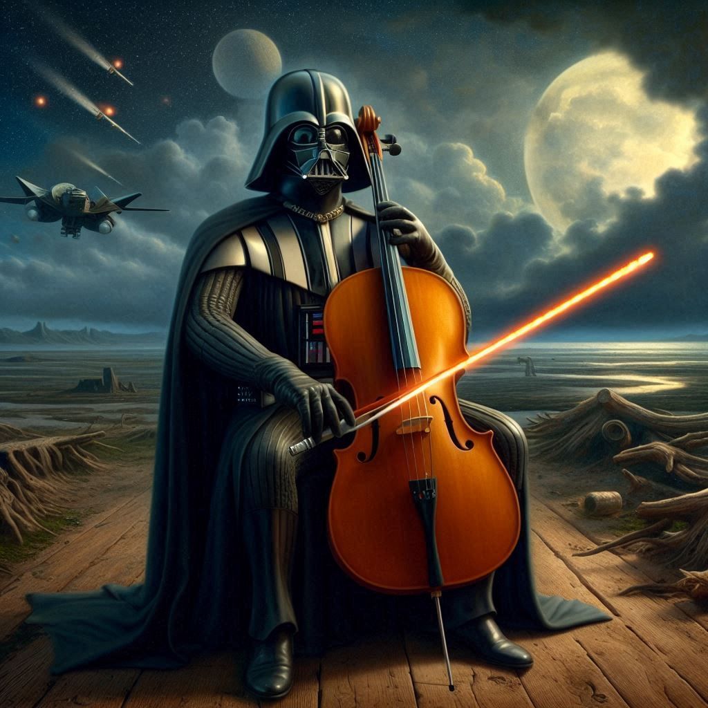 Darth Vader playing cello