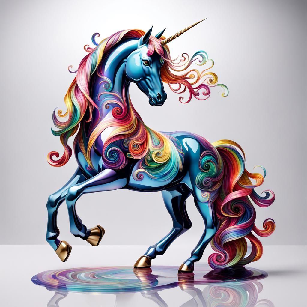 5. An enchanting unicorn, featuring elaborate, colorful desi...