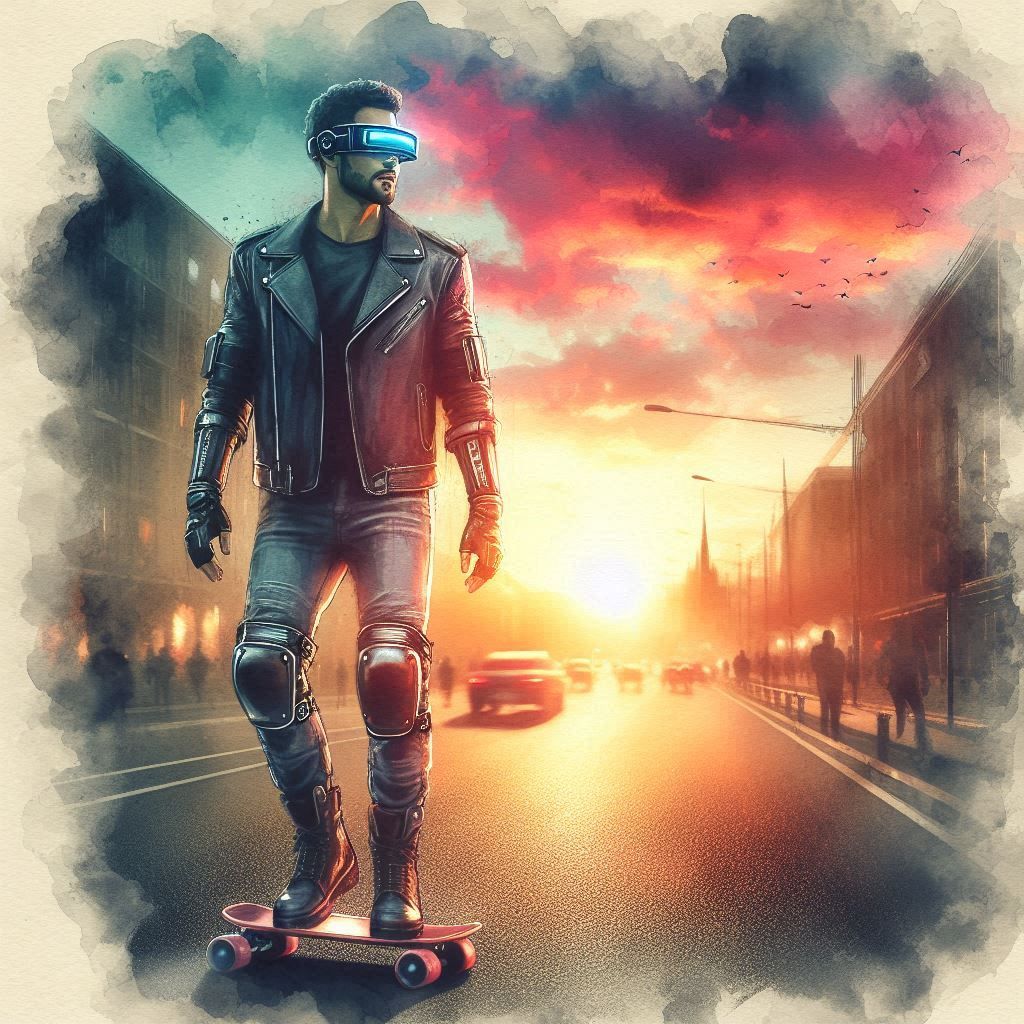 Sunset Skateboarder