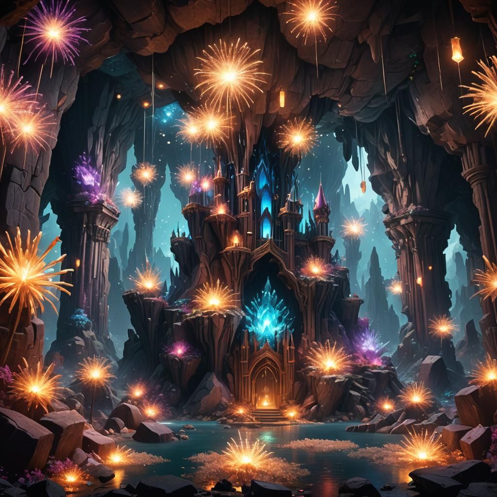 Crystal fireworks alchemy cavern