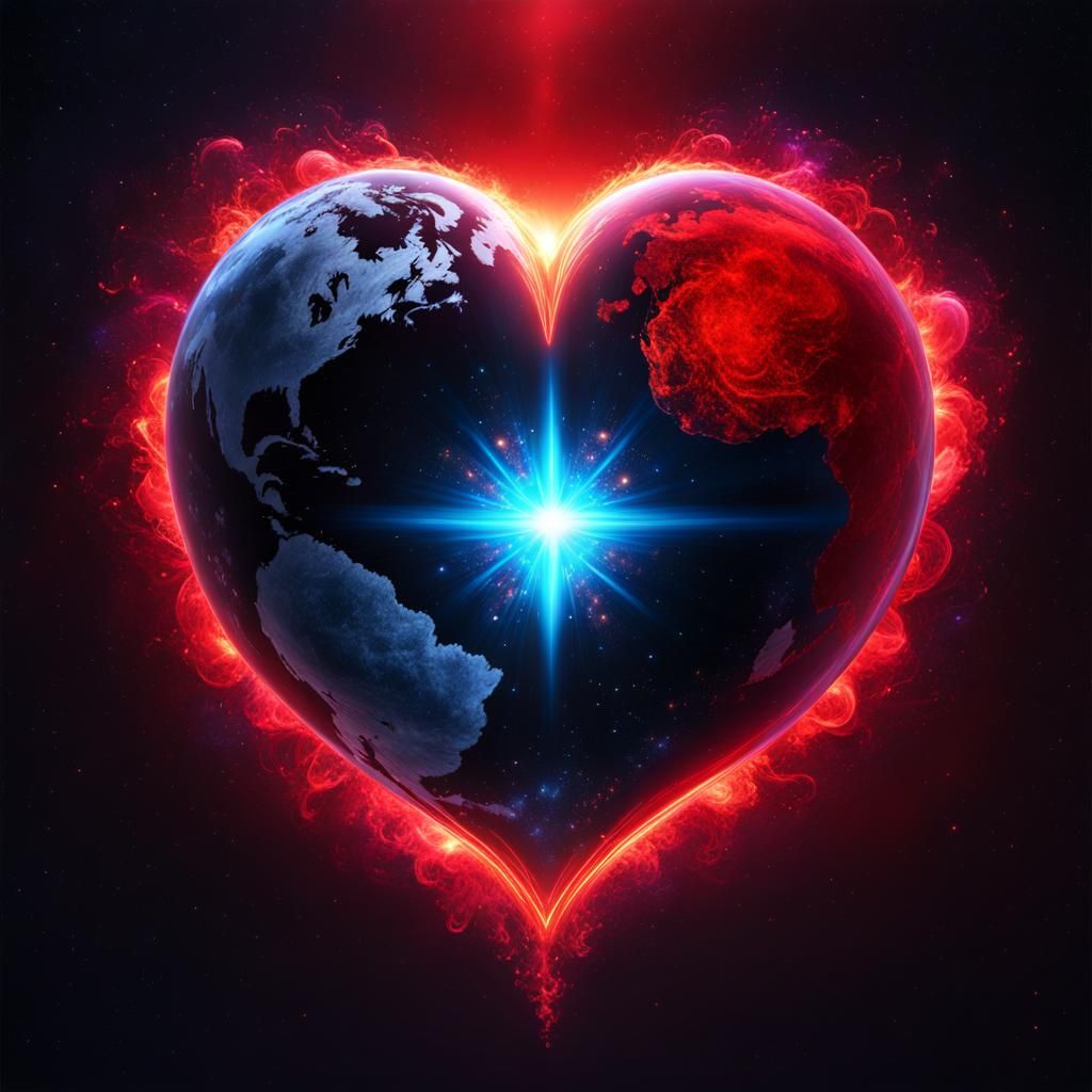 ultra shiny glass heart shape with colourful background, highly detailed,  cinematic, photo-realistic - AI Generated Artwork - NightCafe Creator
