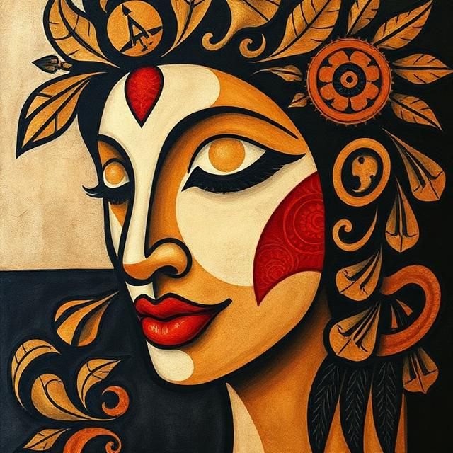 MAORI TRIBAL TATTOOED MONA LISA.