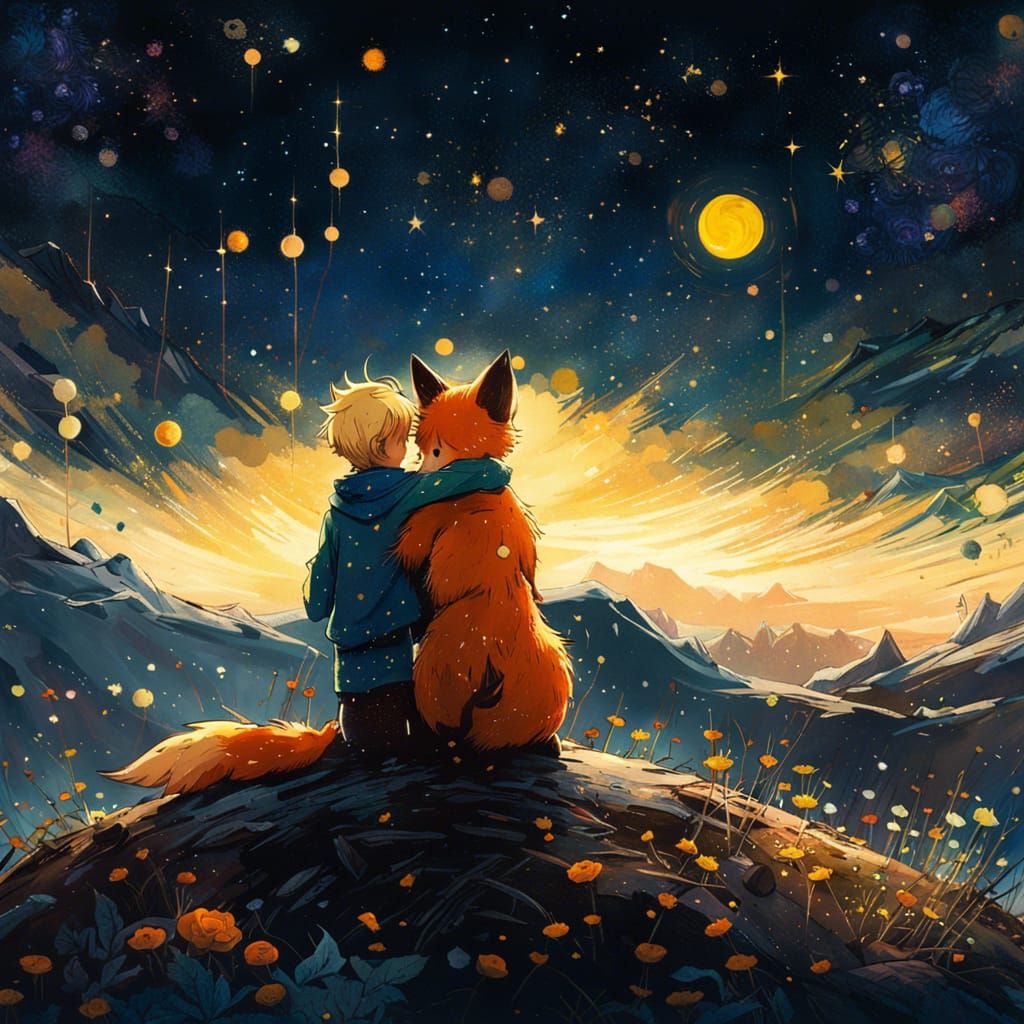 The Little Prince and the fox - AI Generated Artwork - NightCafe Creator