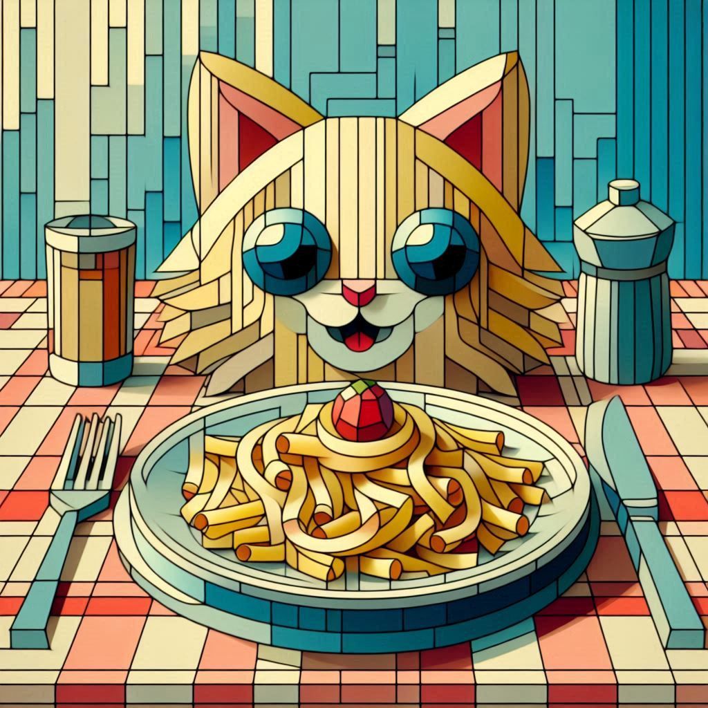 Cubism Pasta Cat