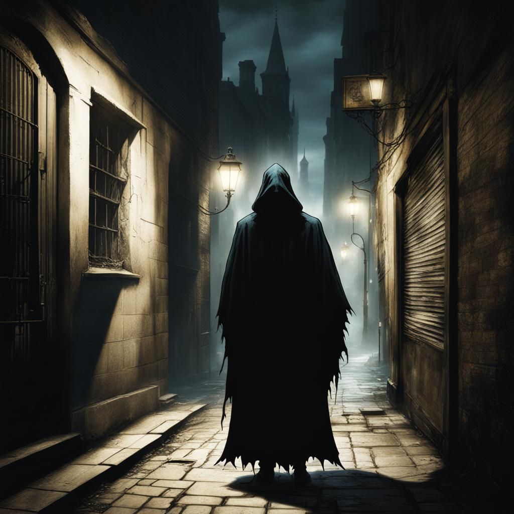 mysteriously cloaked figure  by @HugMYSkillz