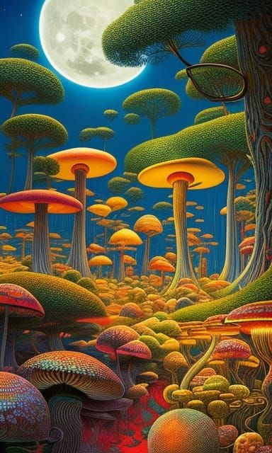 Refreshing Drinks with hallucination mushroom made entirely ...