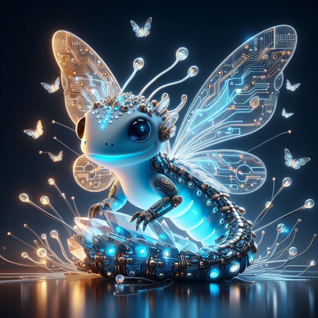 chibi salamander-butterfly hybrid