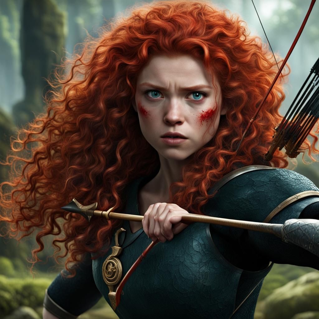 Merida got shot with a bow and arrow in the eye and its bloody ...