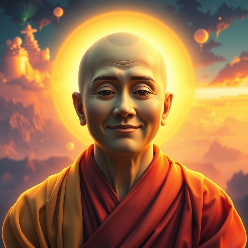 Compassionate Being Radiates Warmth and Empathy