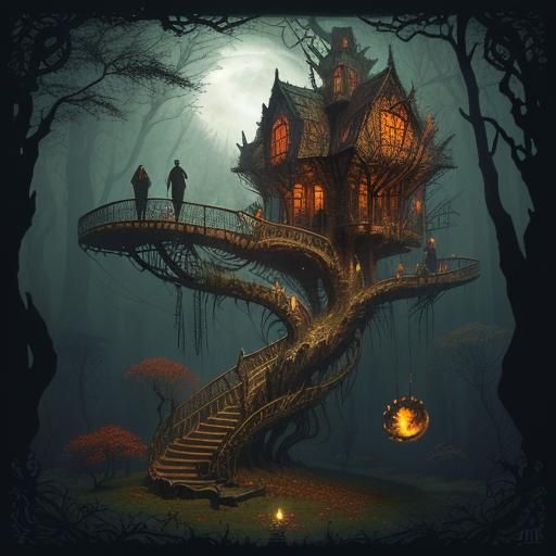 Outstanding Treehouse 3 - Ai Generated Artwork - Nightcafe Creator