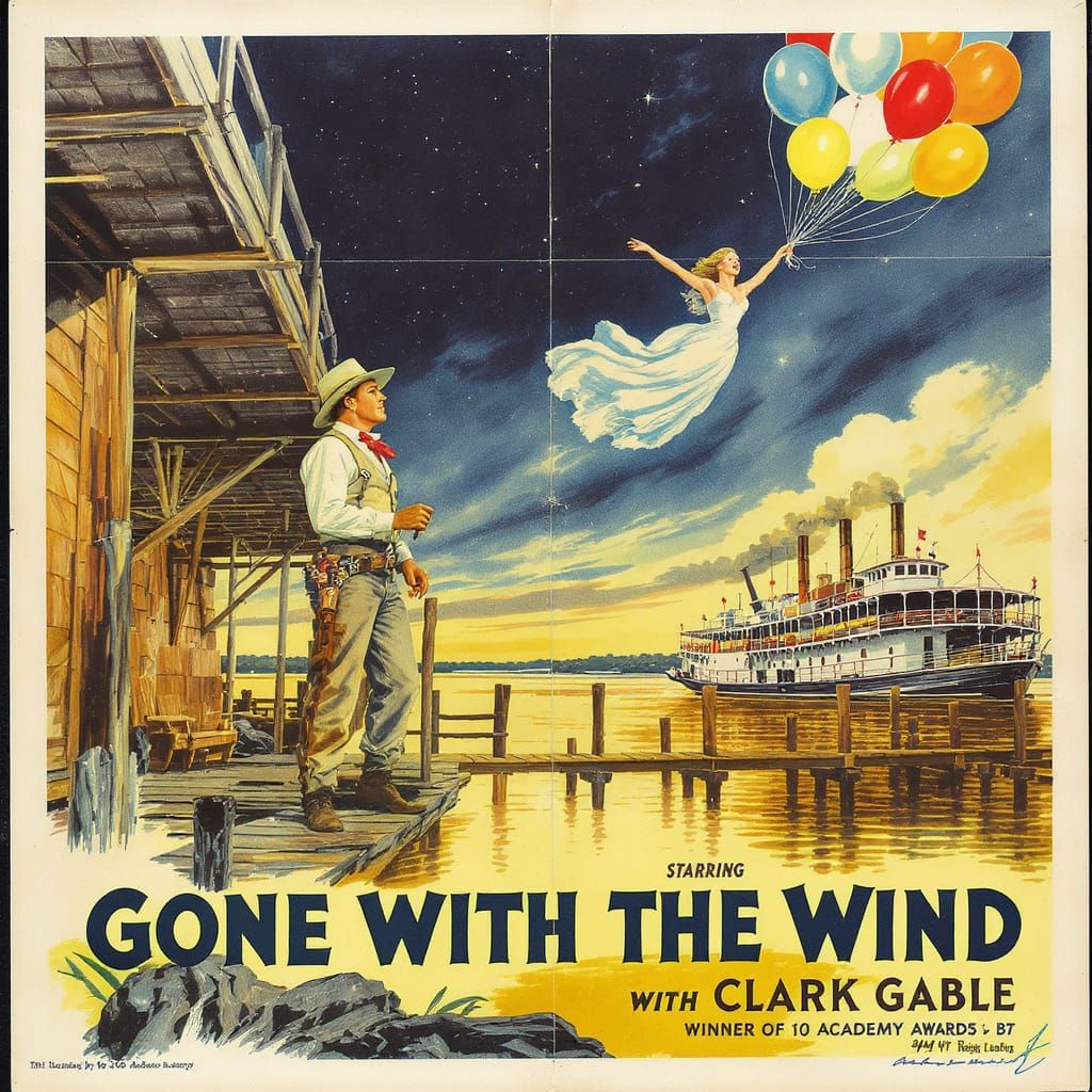 a movie poster entitled "GONE WITH THE WIND"