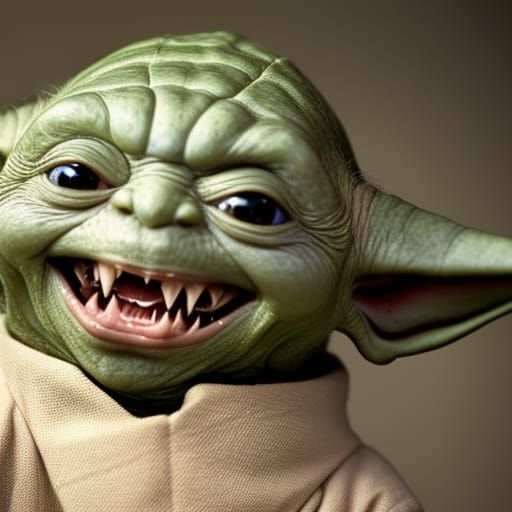Other Emotional Members of Yoda's Species Have Reptilian Eyes and Scream to Show Their Shark Fangs   by @Trashspider