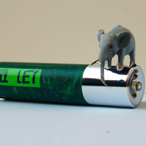 The worlds smallest elephant standing on an AAA battery