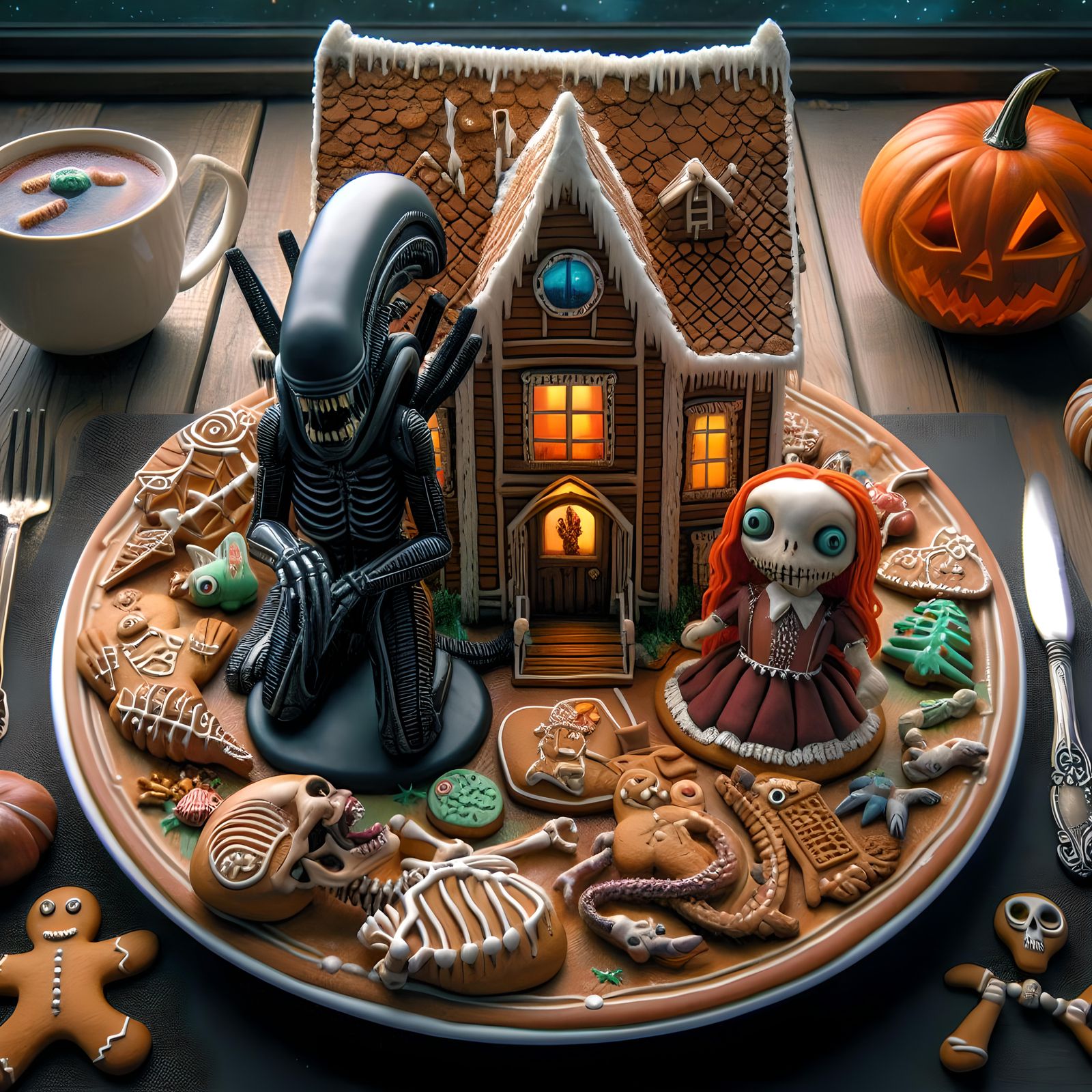 Halloween gingerbread plate
