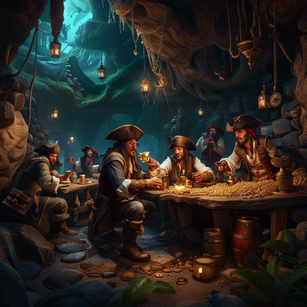 Enjoying the spoils while tallying ye swag.   by @Crispy Bess