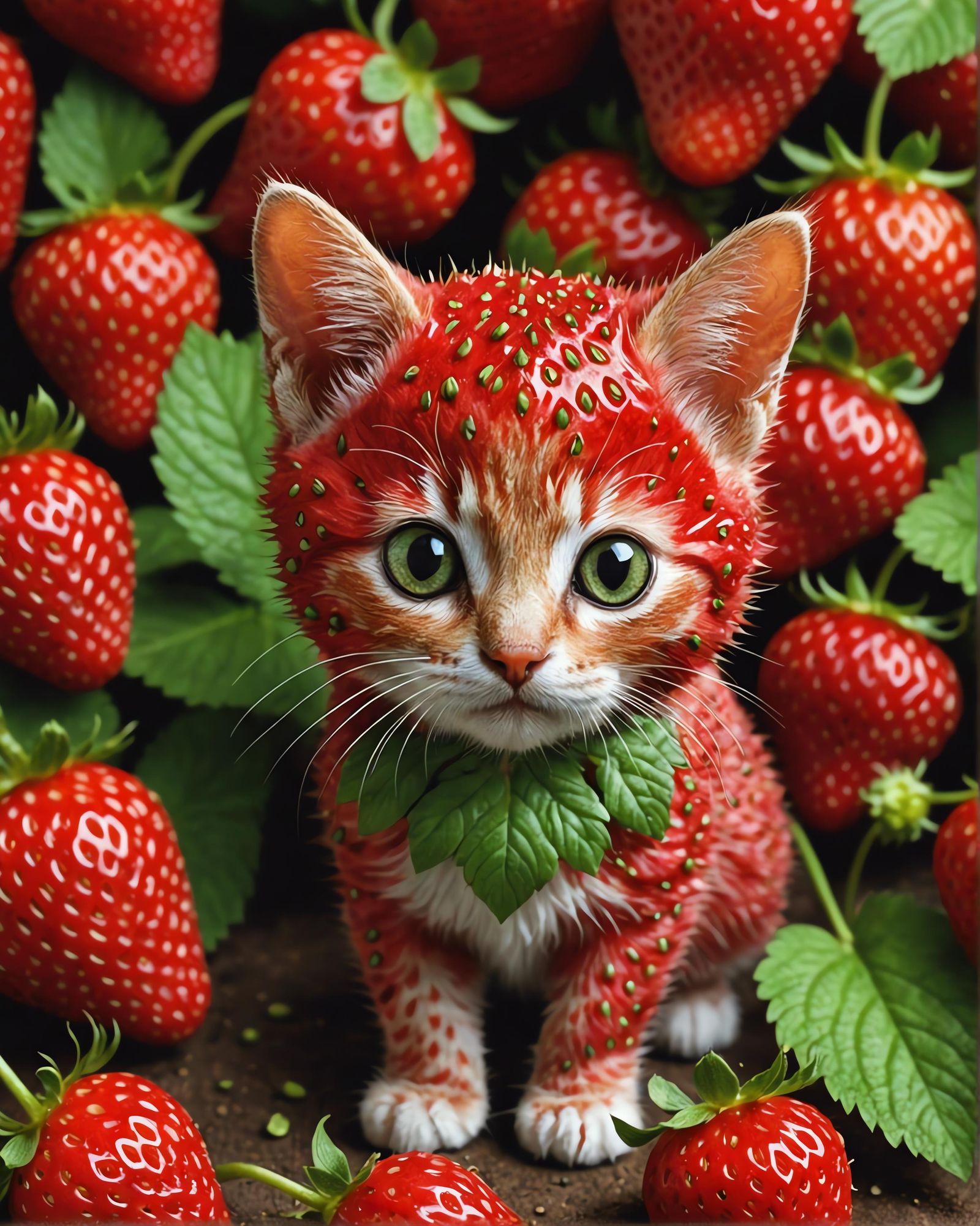 StrawMeowry  by @Fibek