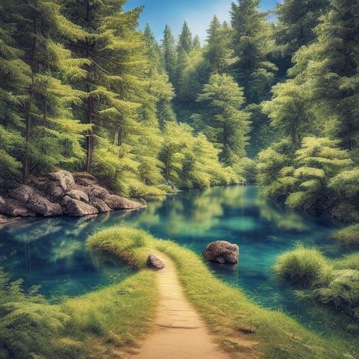 Child Meets Elementals in Vibrant Fantasy Art