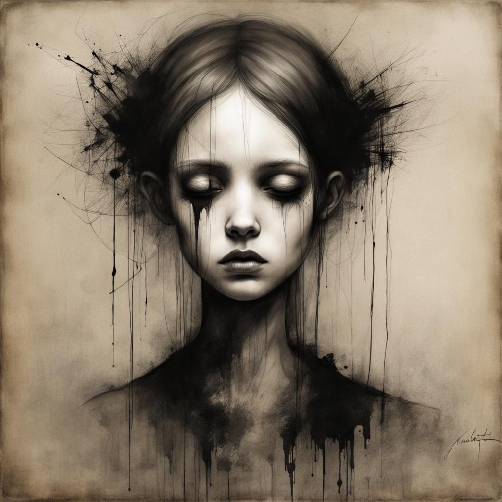 Sad lonely female drawing by Stephen Gammell - Gabriel Pacheco - Naoto ...
