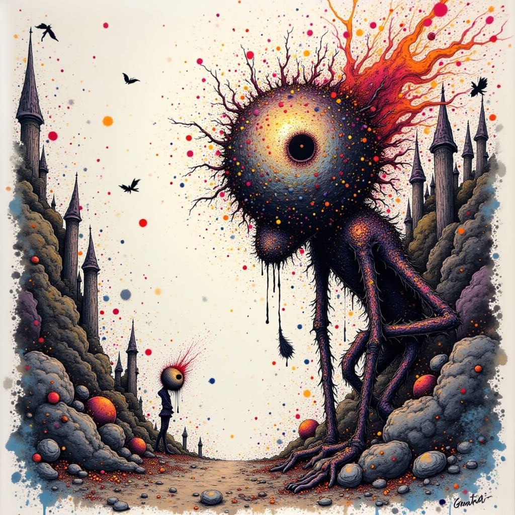 Gonzo Splatter Art in Vibrant Color