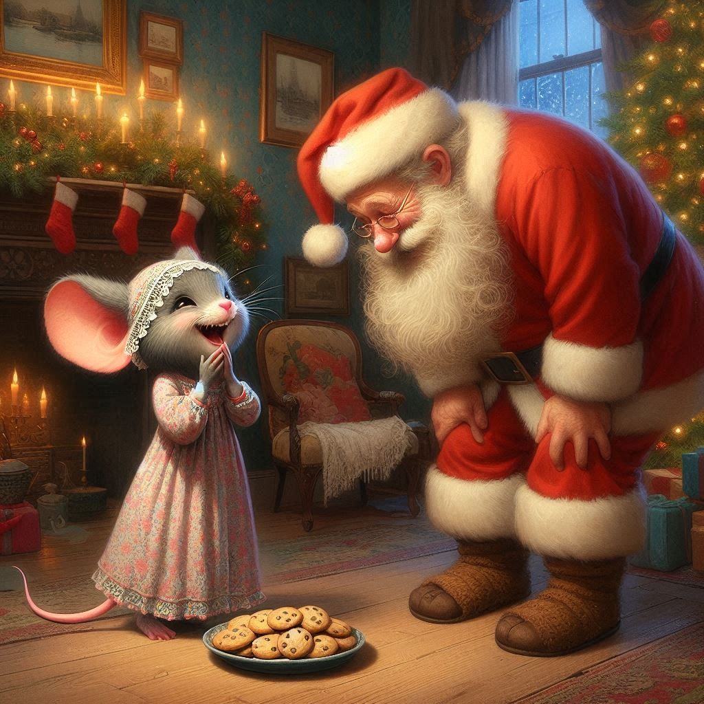 Mama Mouse Meets Santa