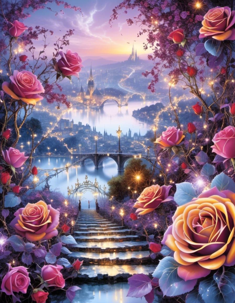 Lash beautiful purple roses <lora:Bioluminescent craft:1.0> 