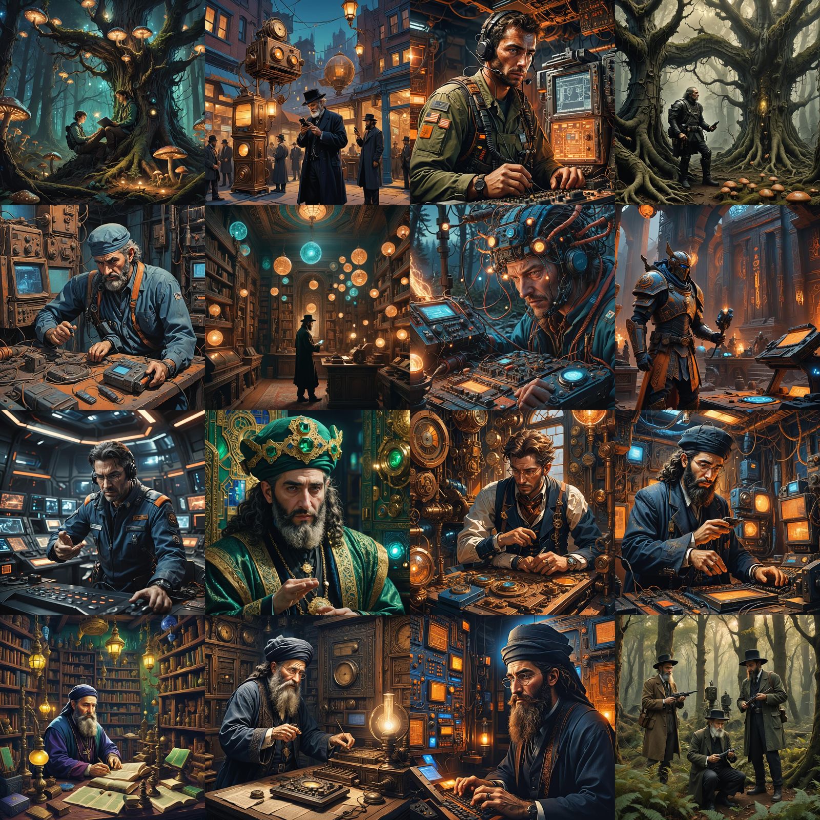 Detailed Matte Painting of a Man with Walkie-Talkie