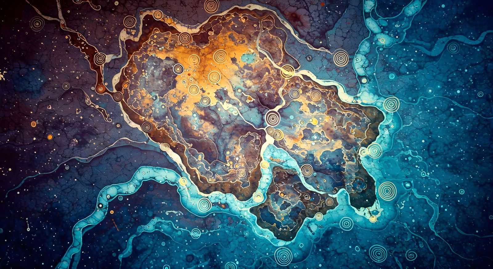 Star Cluster Batik on Linen