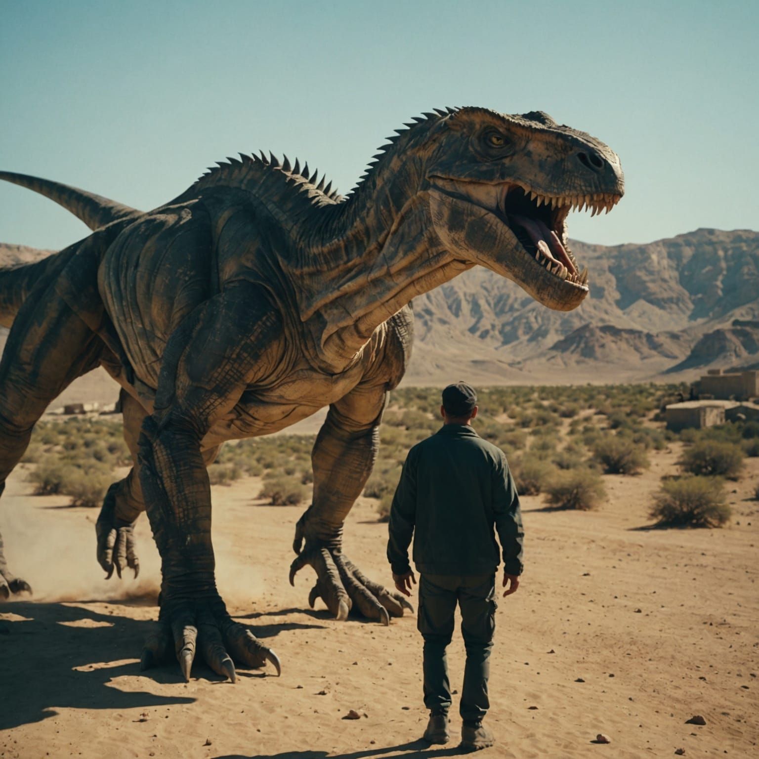 Dog Paw Prints on Old Street, Cinematic Film Still